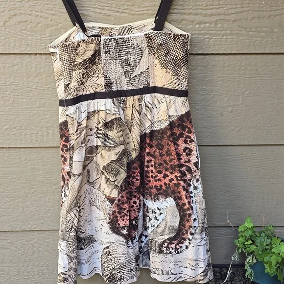 Anthropologie Leifsdottir Felidae Safari leopard print fit and flare dress 8 - Picture 8 of 12